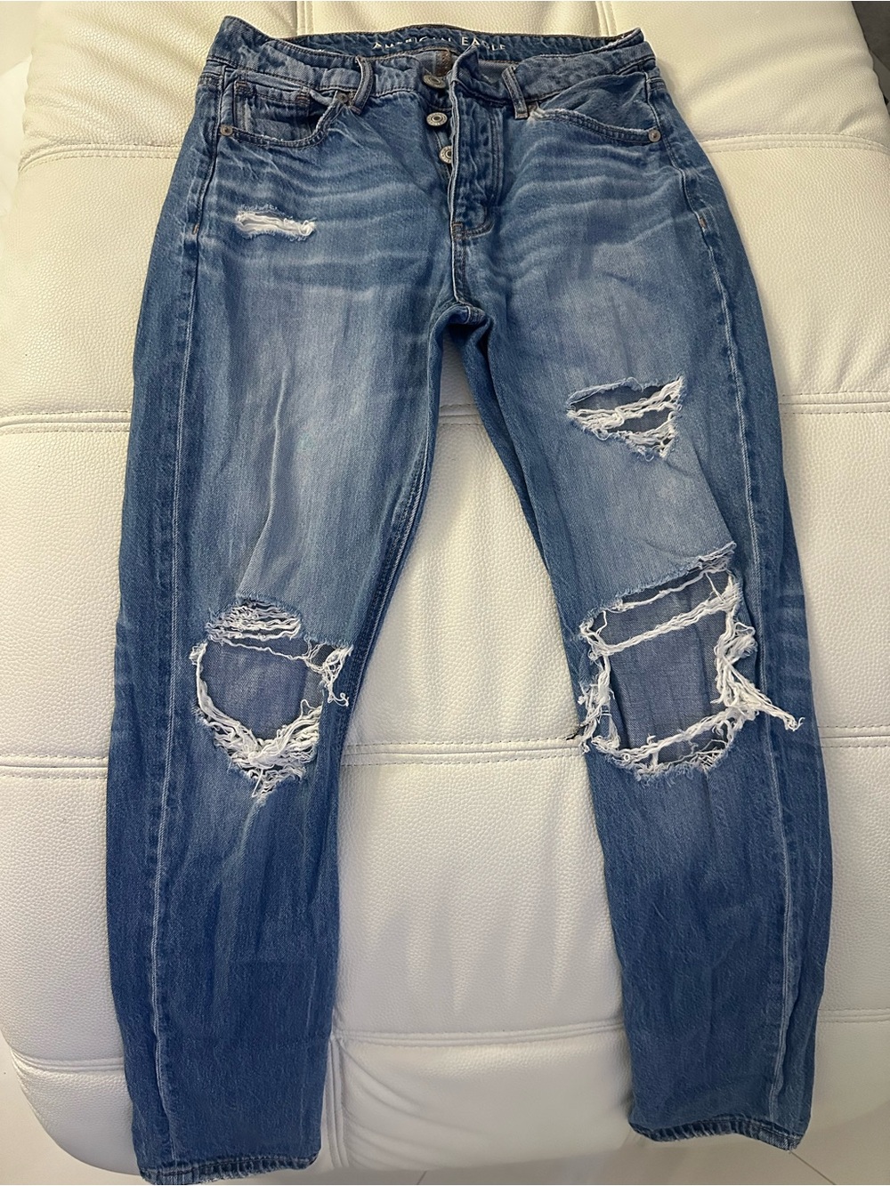 American Eagle Light Blue Button-Fly Jeans